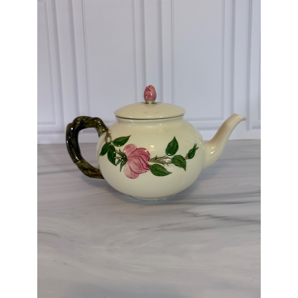 Franciscan Desert Rose Teapot Vintage Earthenware Pink Floral with Lid